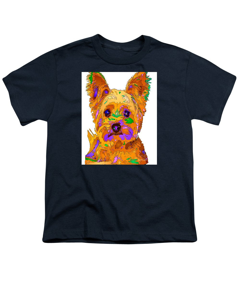 Youth T-Shirt - Cupcake The Yorkie. Pet Series