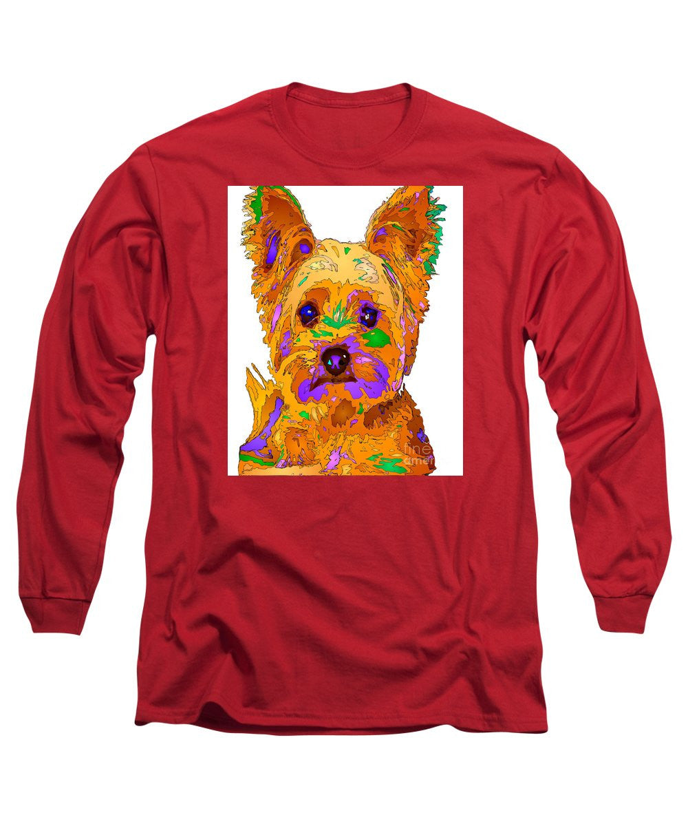 Long Sleeve T-Shirt - Cupcake The Yorkie. Pet Series