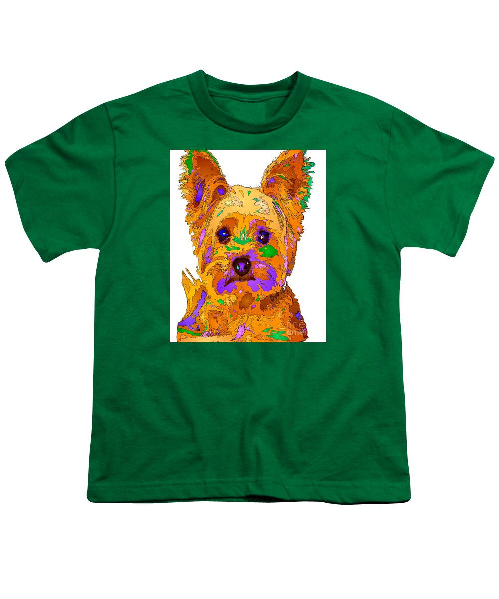 Youth T-Shirt - Cupcake The Yorkie. Pet Series