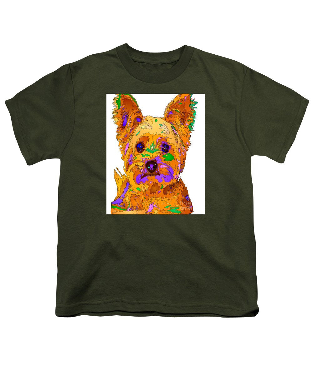 Youth T-Shirt - Cupcake The Yorkie. Pet Series