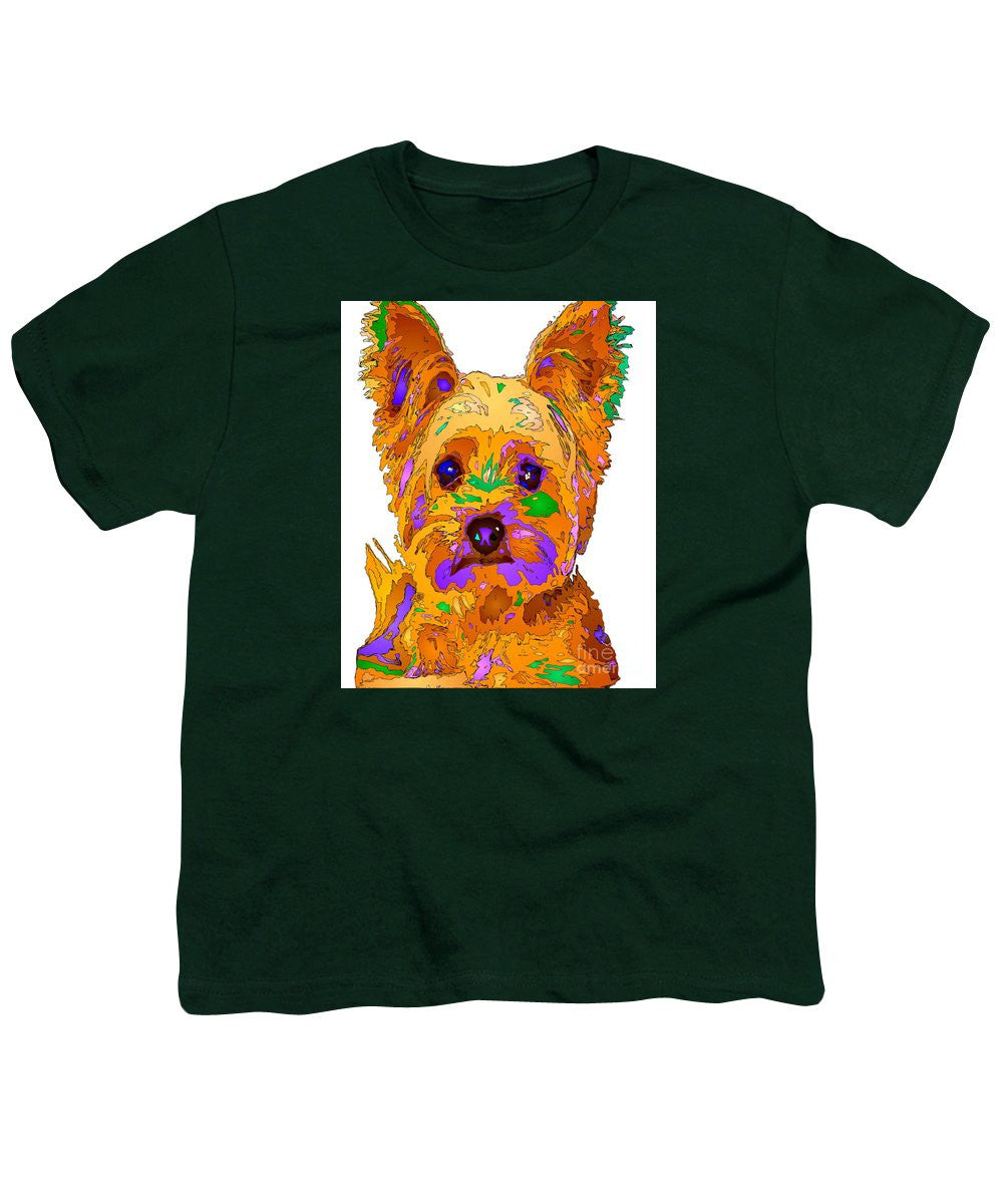 Youth T-Shirt - Cupcake The Yorkie. Pet Series