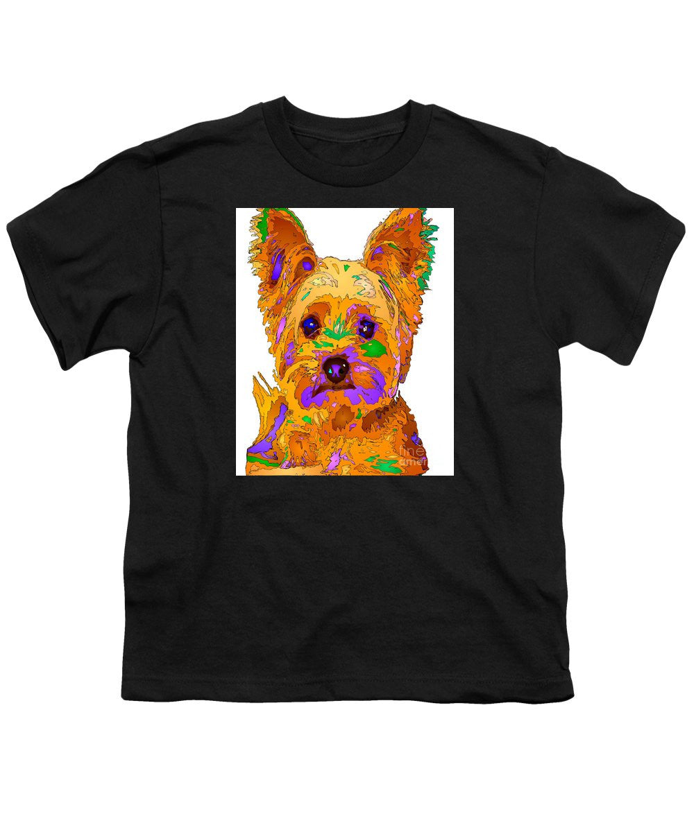 Youth T-Shirt - Cupcake The Yorkie. Pet Series