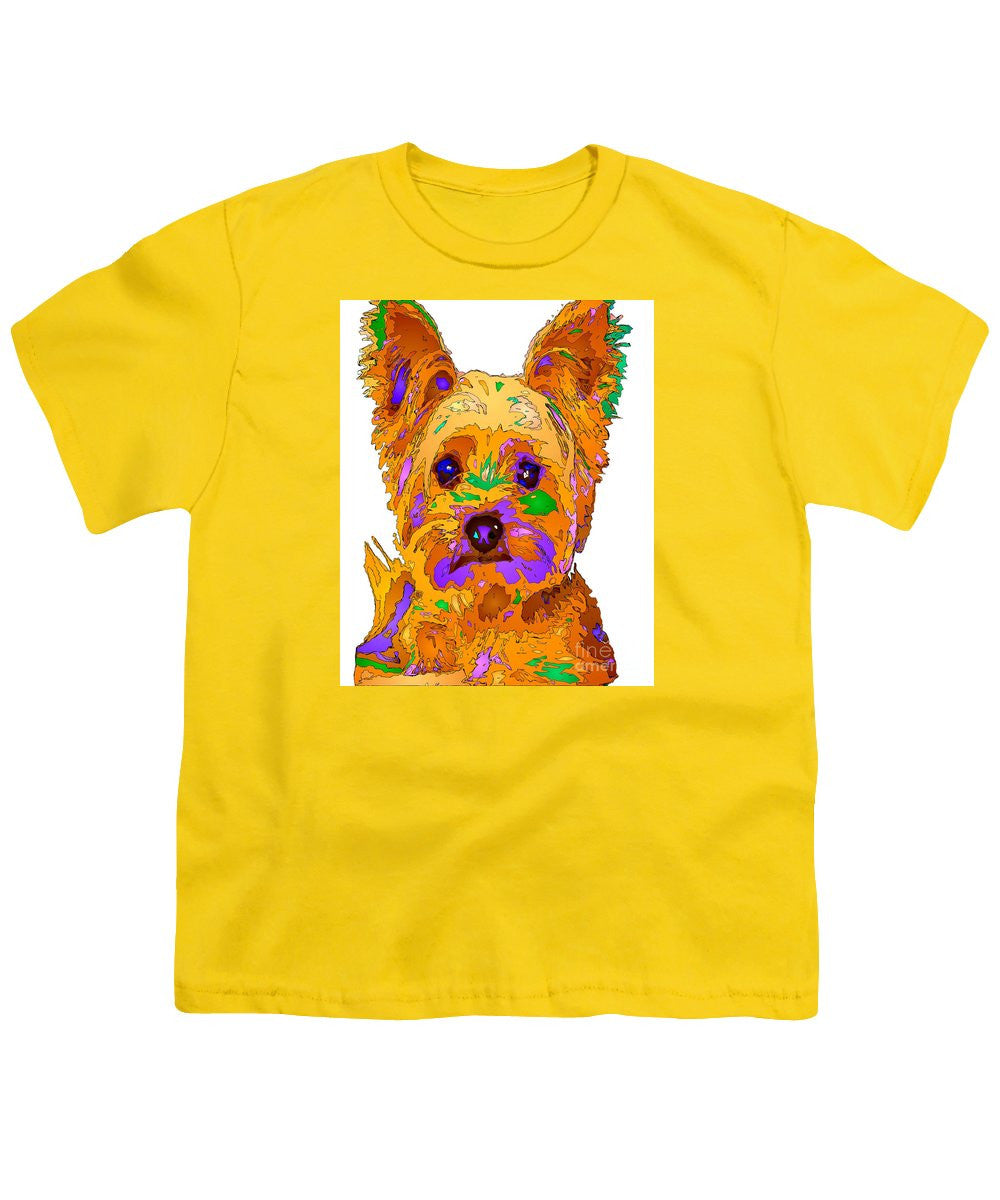 Youth T-Shirt - Cupcake The Yorkie. Pet Series