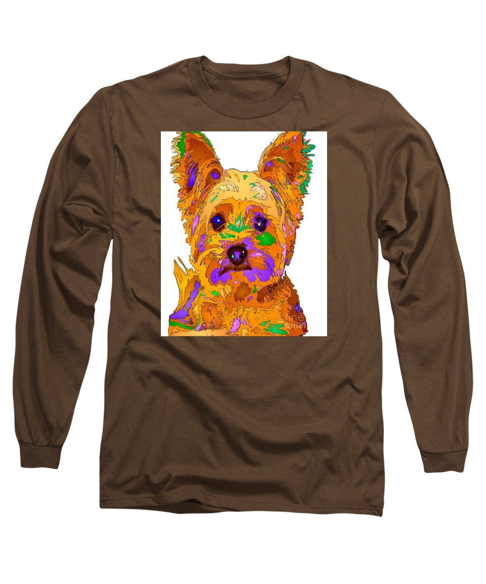 Long Sleeve T-Shirt - Cupcake The Yorkie. Pet Series