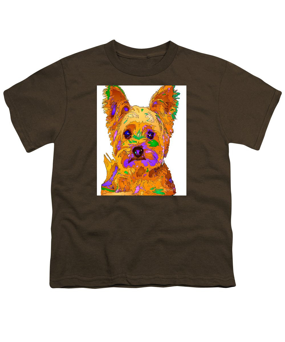 Youth T-Shirt - Cupcake The Yorkie. Pet Series