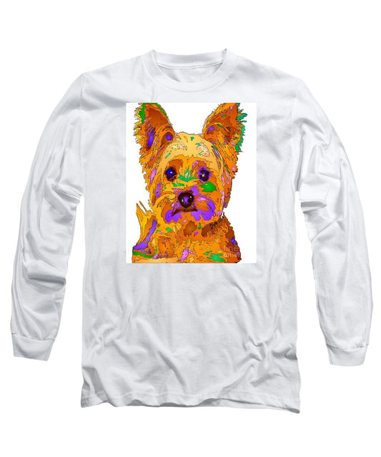 Long Sleeve T-Shirt - Cupcake The Yorkie. Pet Series