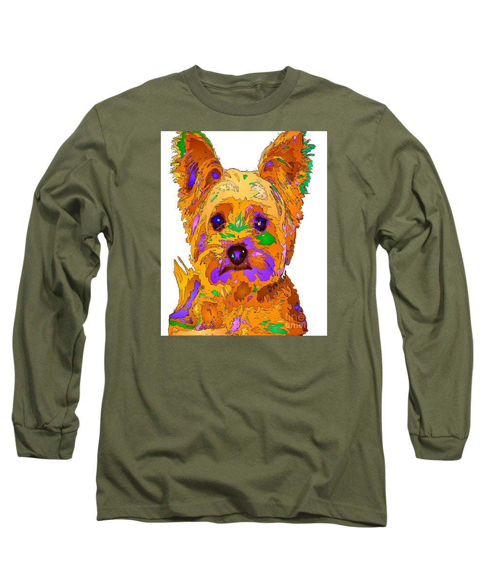 Long Sleeve T-Shirt - Cupcake The Yorkie. Pet Series