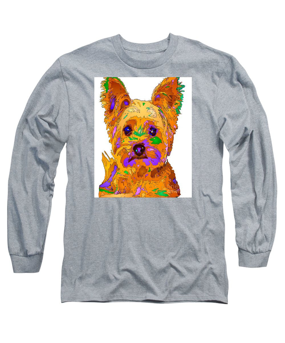 Long Sleeve T-Shirt - Cupcake The Yorkie. Pet Series