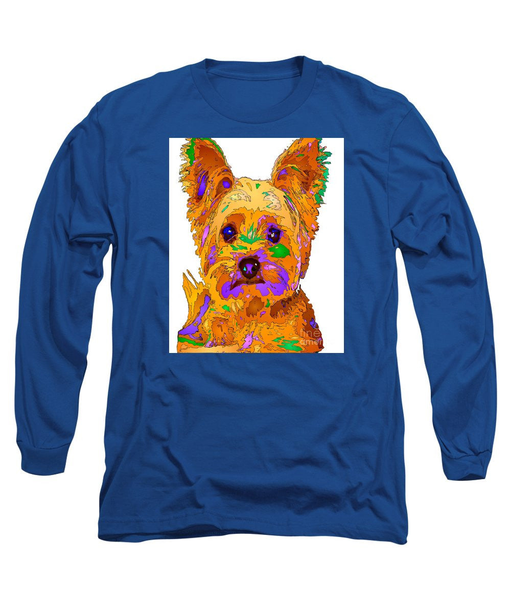 Long Sleeve T-Shirt - Cupcake The Yorkie. Pet Series