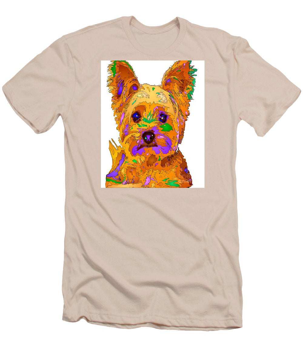 Men's T-Shirt (Slim Fit) - Cupcake The Yorkie. Pet Series