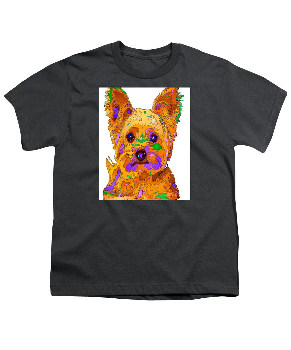 Youth T-Shirt - Cupcake The Yorkie. Pet Series