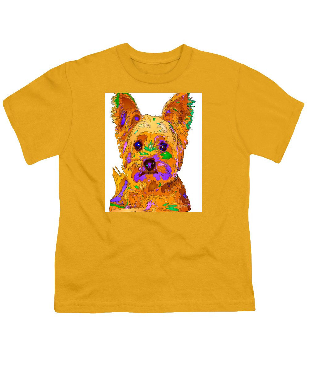 Youth T-Shirt - Cupcake The Yorkie. Pet Series