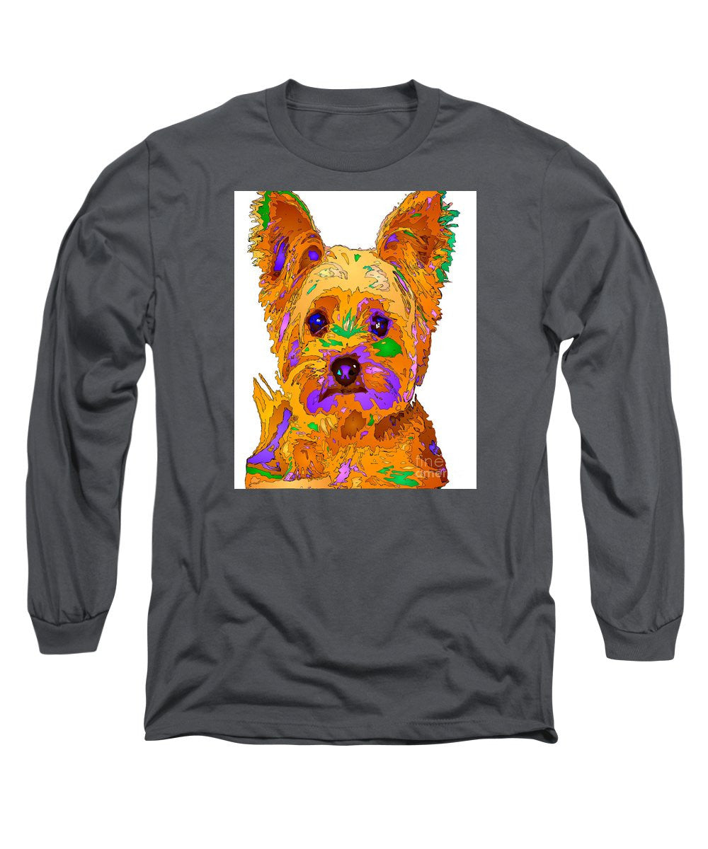 Long Sleeve T-Shirt - Cupcake The Yorkie. Pet Series