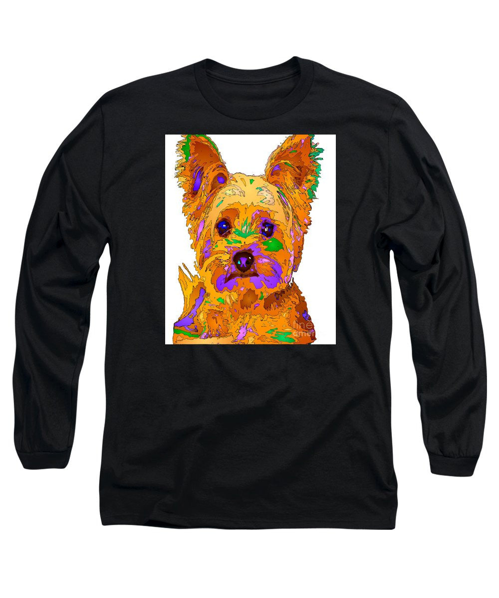 Long Sleeve T-Shirt - Cupcake The Yorkie. Pet Series