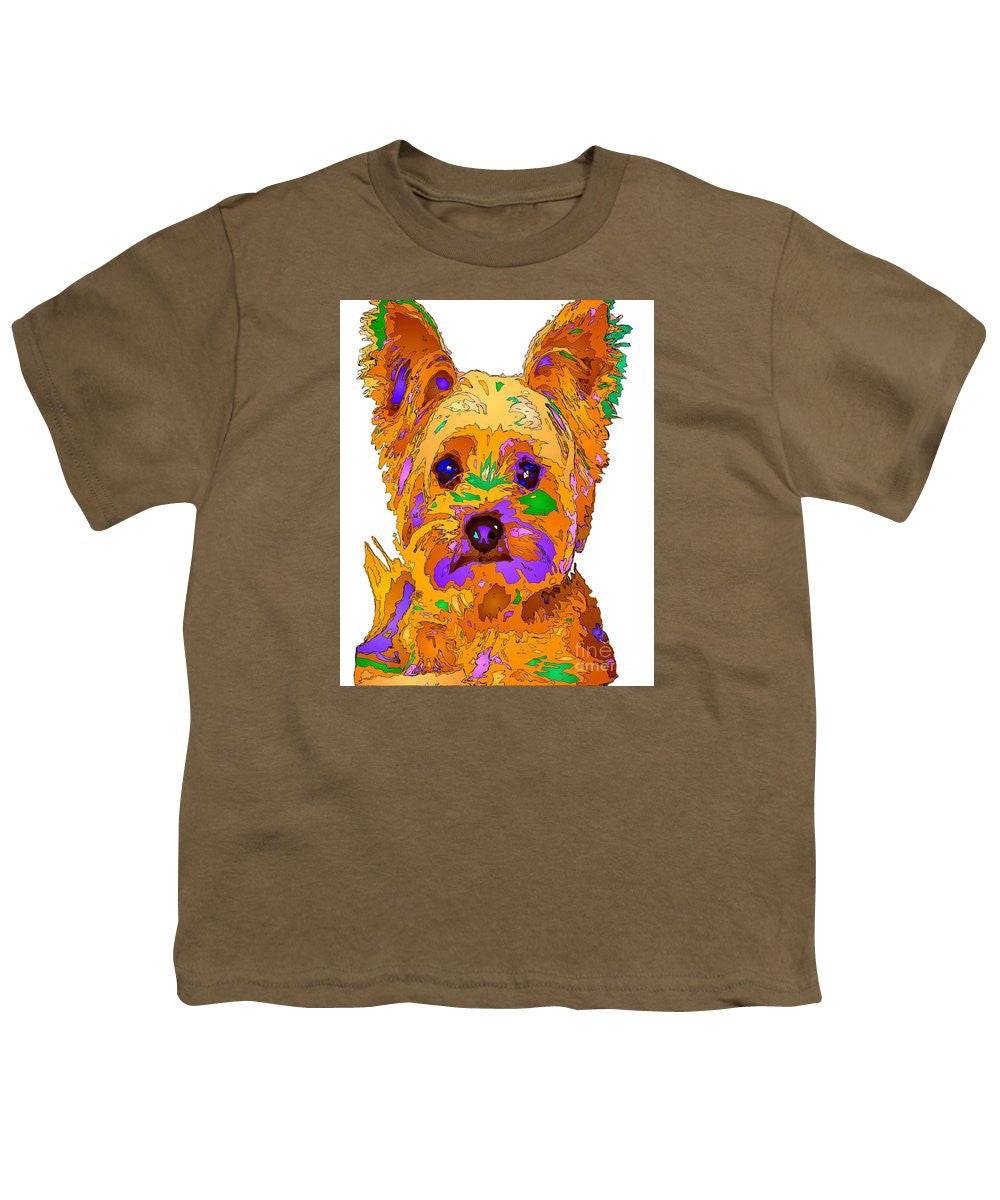 Youth T-Shirt - Cupcake The Yorkie. Pet Series