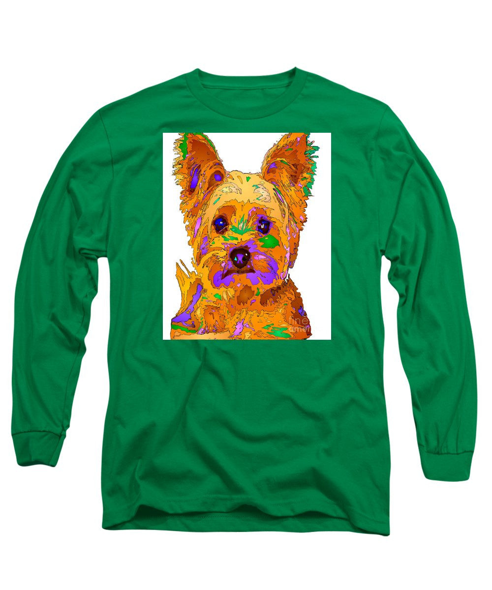 Long Sleeve T-Shirt - Cupcake The Yorkie. Pet Series