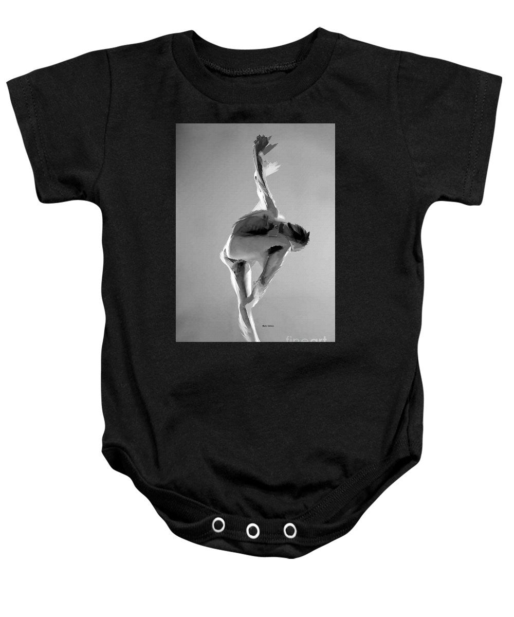 Grenouillère pour bébé - Pose de danse en noir et blanc