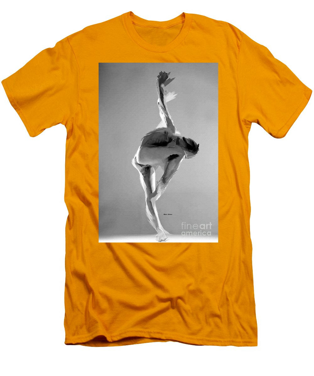 T-shirt pour homme (coupe ajustée) - Pose de danse en noir et blanc