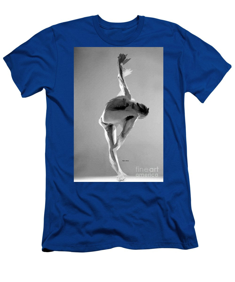 T-shirt pour homme (coupe ajustée) - Pose de danse en noir et blanc