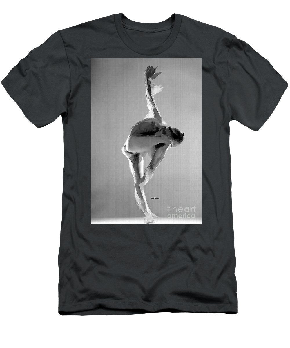 T-shirt pour homme (coupe ajustée) - Pose de danse en noir et blanc