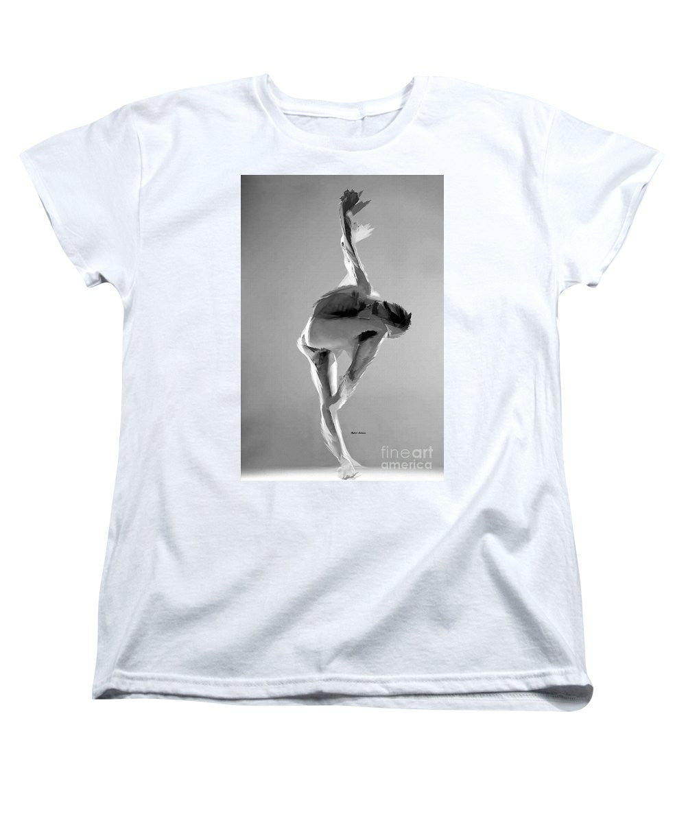 Women's T-Shirt (Standard Cut) - Dance Pose In Black And White