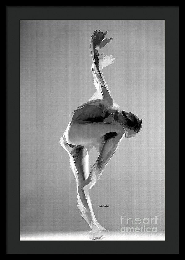 Impression encadrée - Pose de danse en noir et blanc