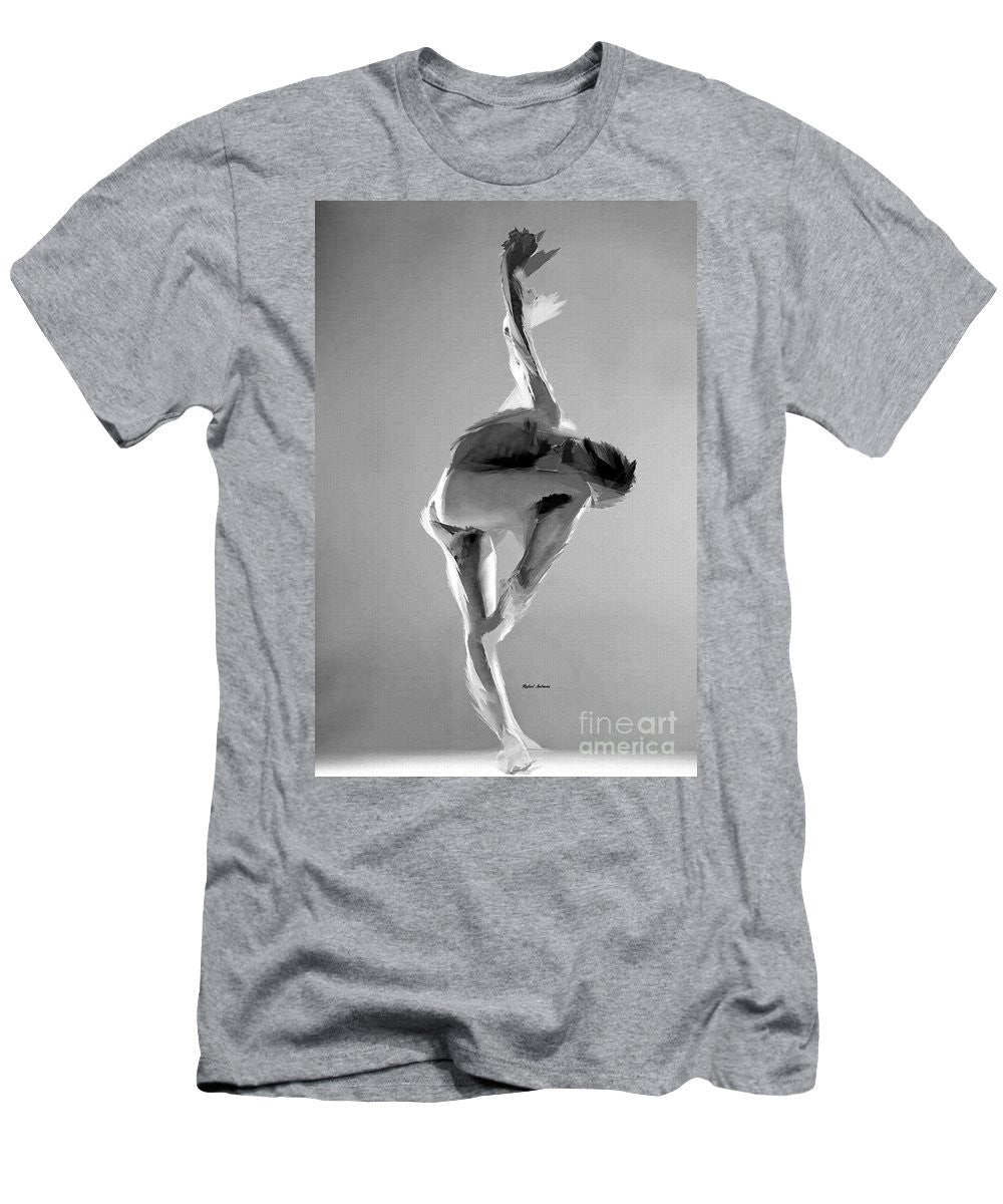 T-shirt pour homme (coupe ajustée) - Pose de danse en noir et blanc