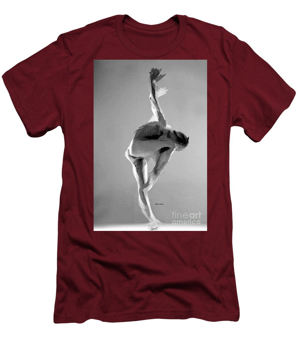 T-shirt pour homme (coupe ajustée) - Pose de danse en noir et blanc