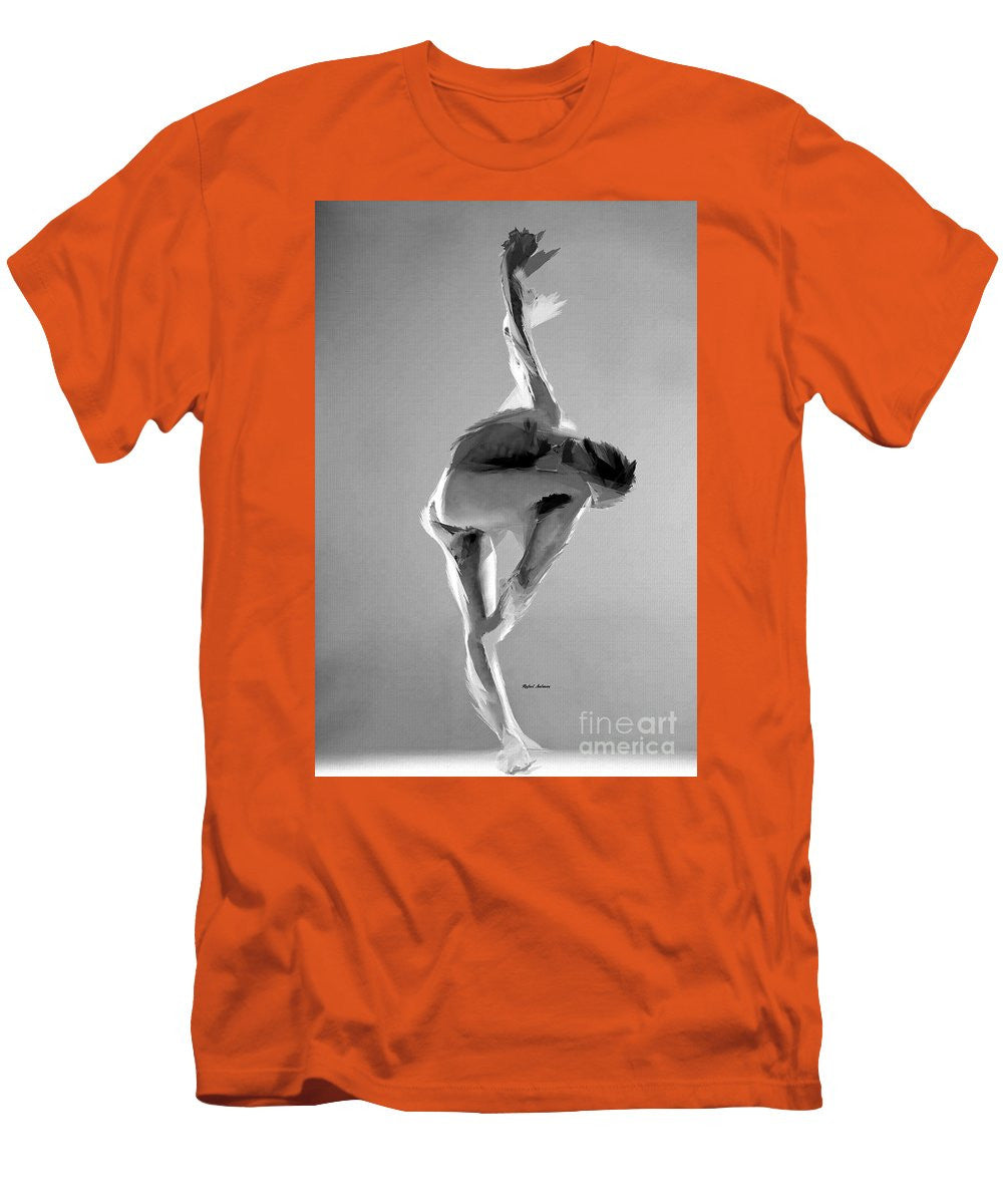 T-shirt pour homme (coupe ajustée) - Pose de danse en noir et blanc