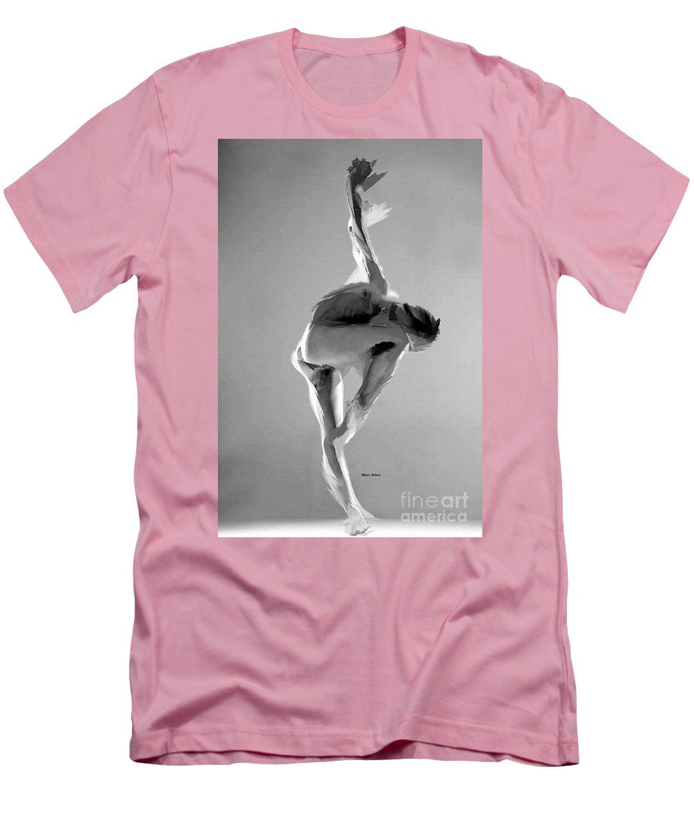 T-shirt pour homme (coupe ajustée) - Pose de danse en noir et blanc