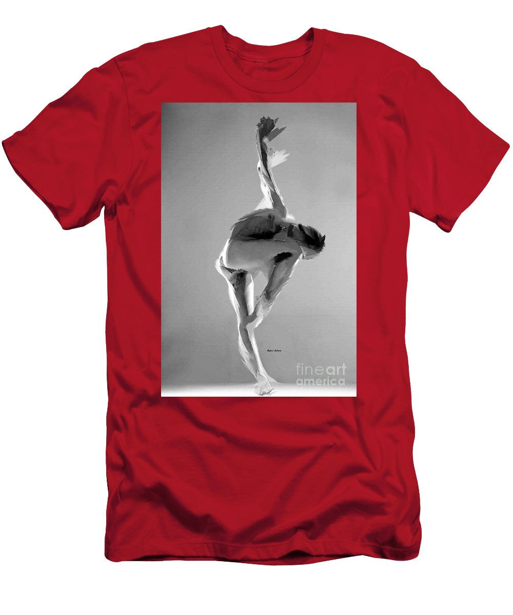 T-shirt pour homme (coupe ajustée) - Pose de danse en noir et blanc