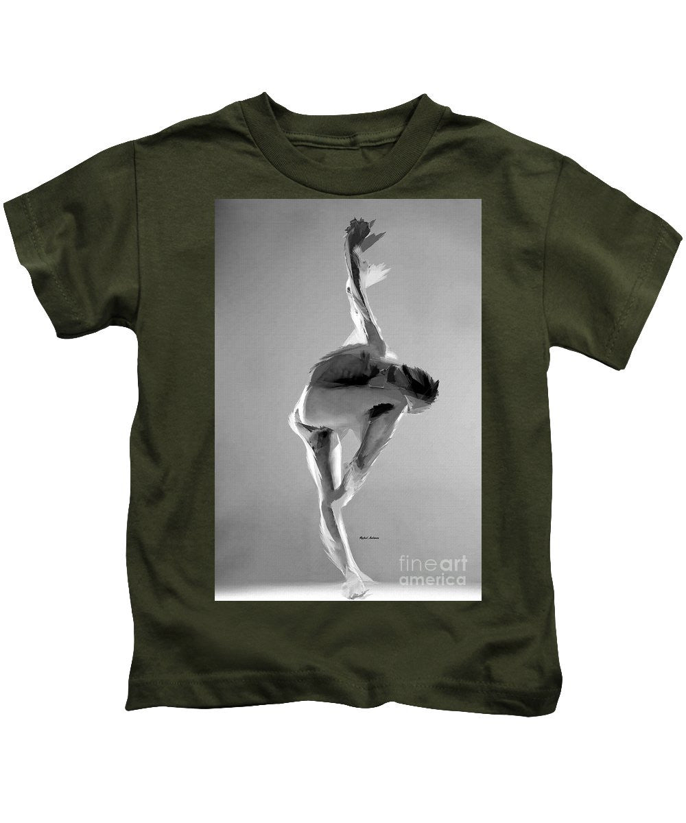 Kids T-Shirt - Dance Pose In Black And White