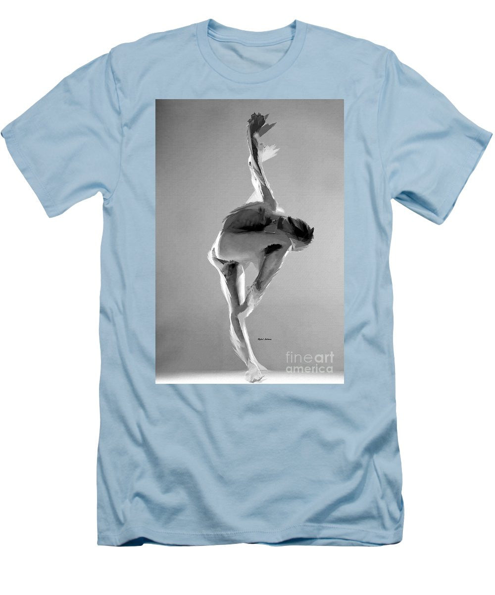 T-shirt pour homme (coupe ajustée) - Pose de danse en noir et blanc