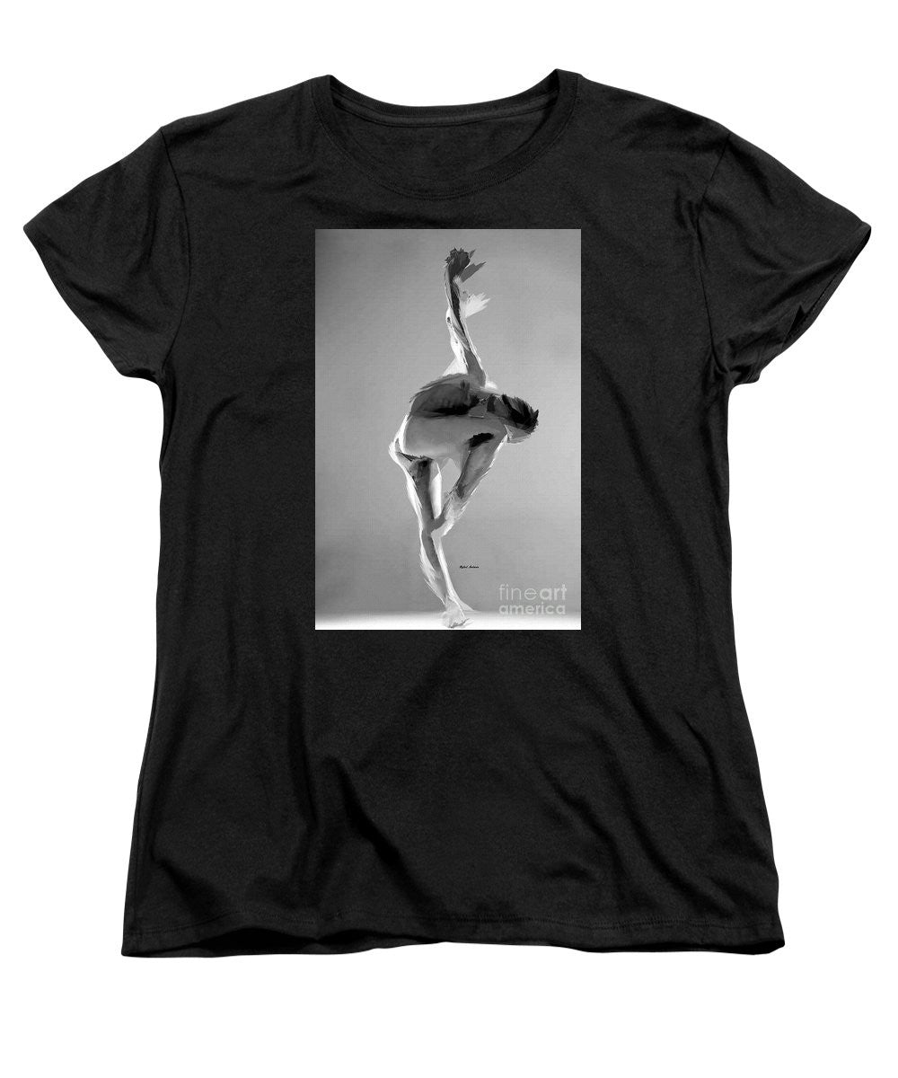 Women's T-Shirt (Standard Cut) - Dance Pose In Black And White