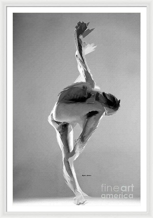 Impression encadrée - Pose de danse en noir et blanc