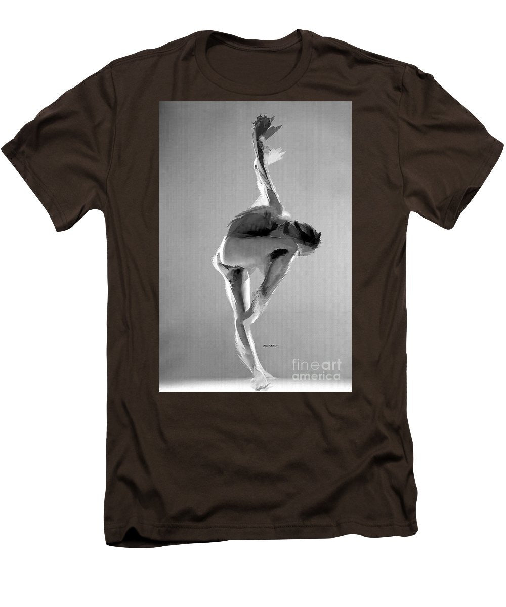 T-shirt pour homme (coupe ajustée) - Pose de danse en noir et blanc