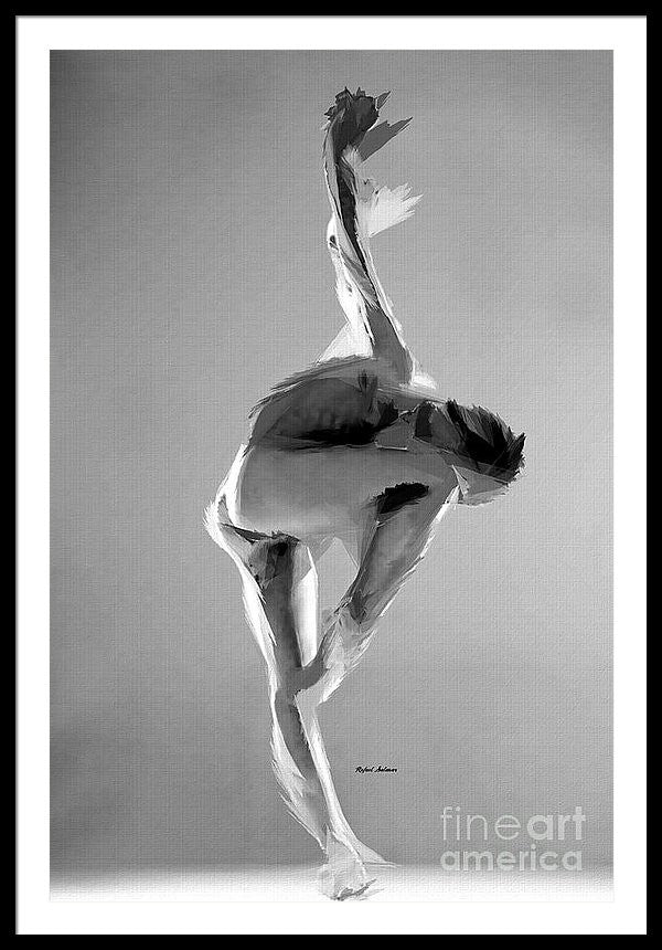 Impression encadrée - Pose de danse en noir et blanc