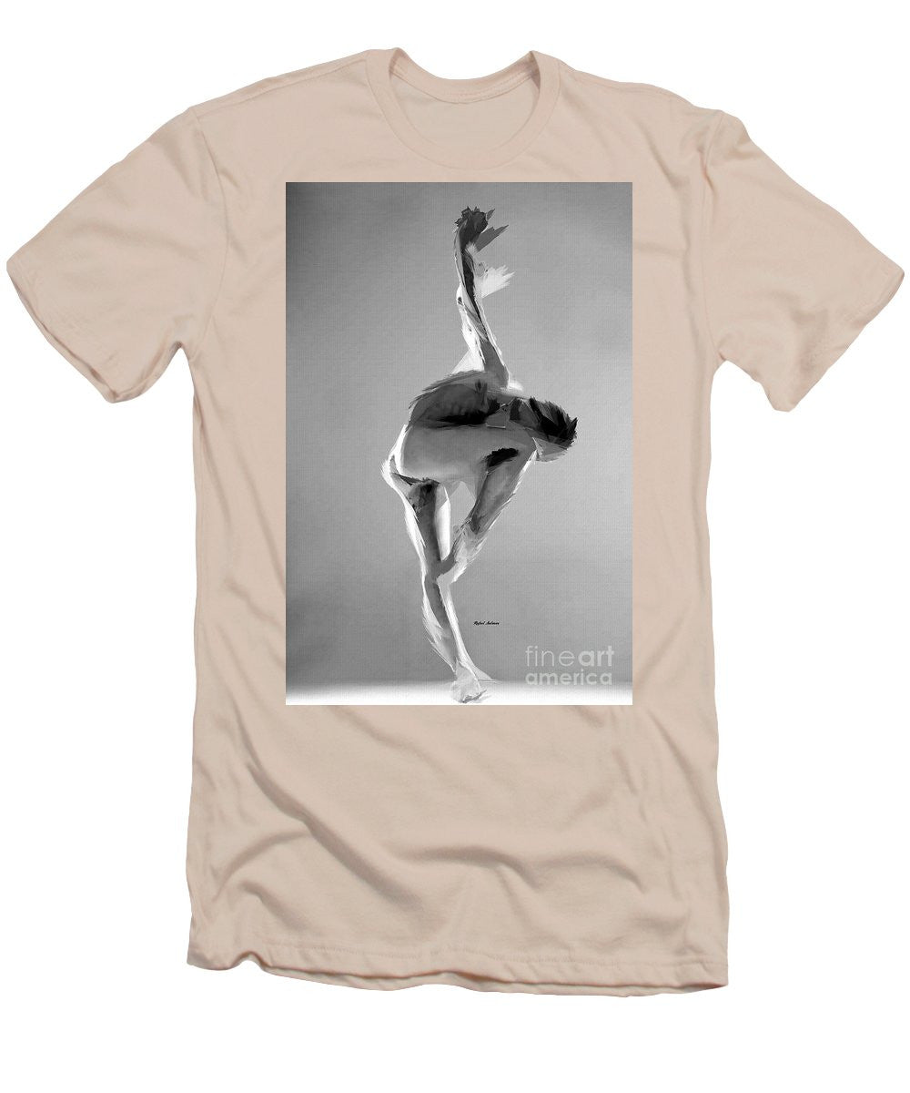 T-shirt pour homme (coupe ajustée) - Pose de danse en noir et blanc