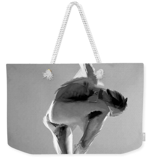 Sac fourre-tout de week-end - Pose de danse en noir et blanc