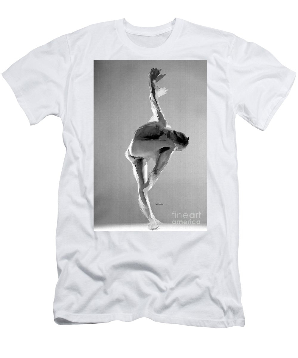 T-shirt pour homme (coupe ajustée) - Pose de danse en noir et blanc