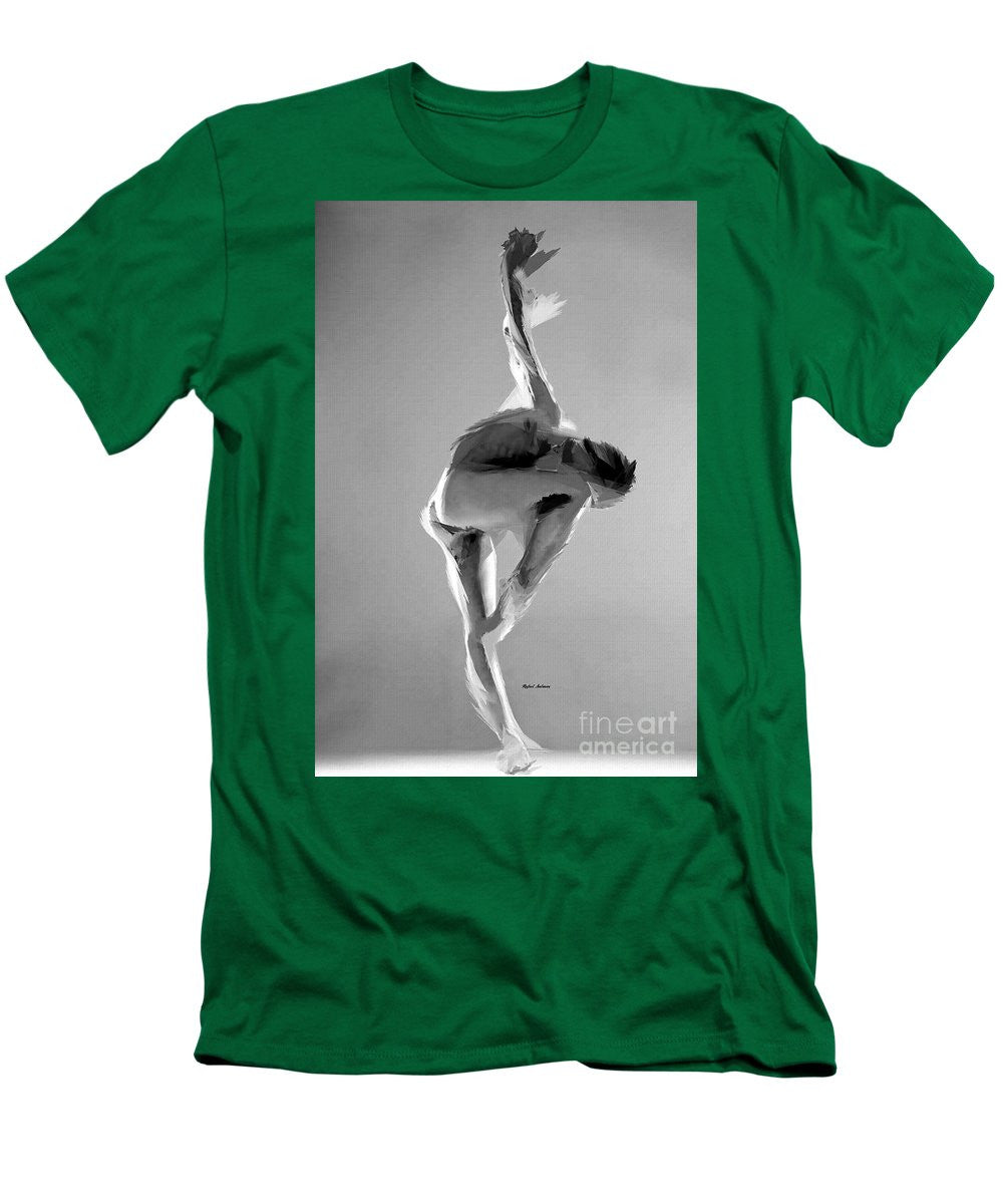 T-shirt pour homme (coupe ajustée) - Pose de danse en noir et blanc