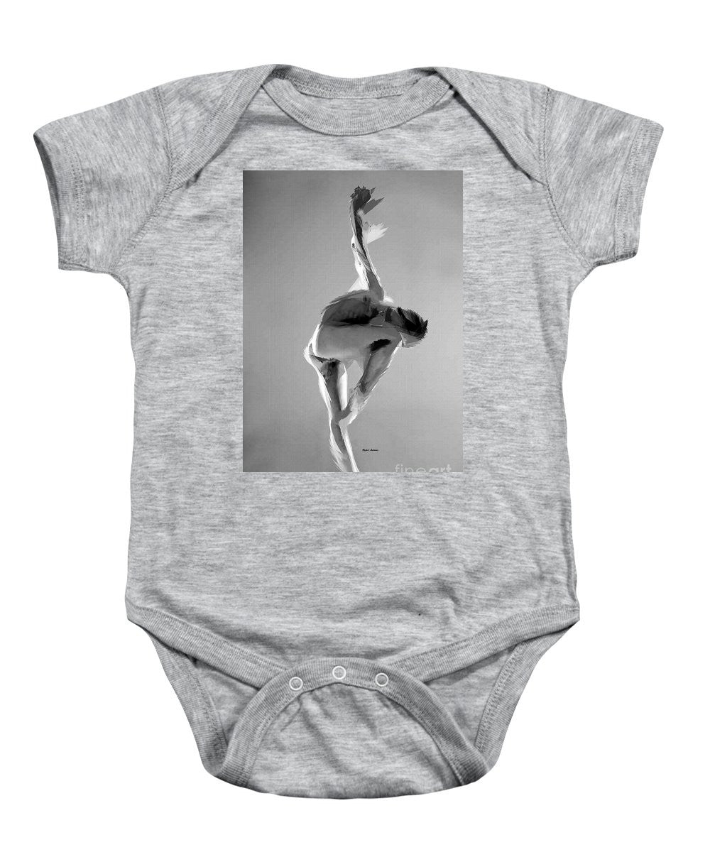 Grenouillère pour bébé - Pose de danse en noir et blanc