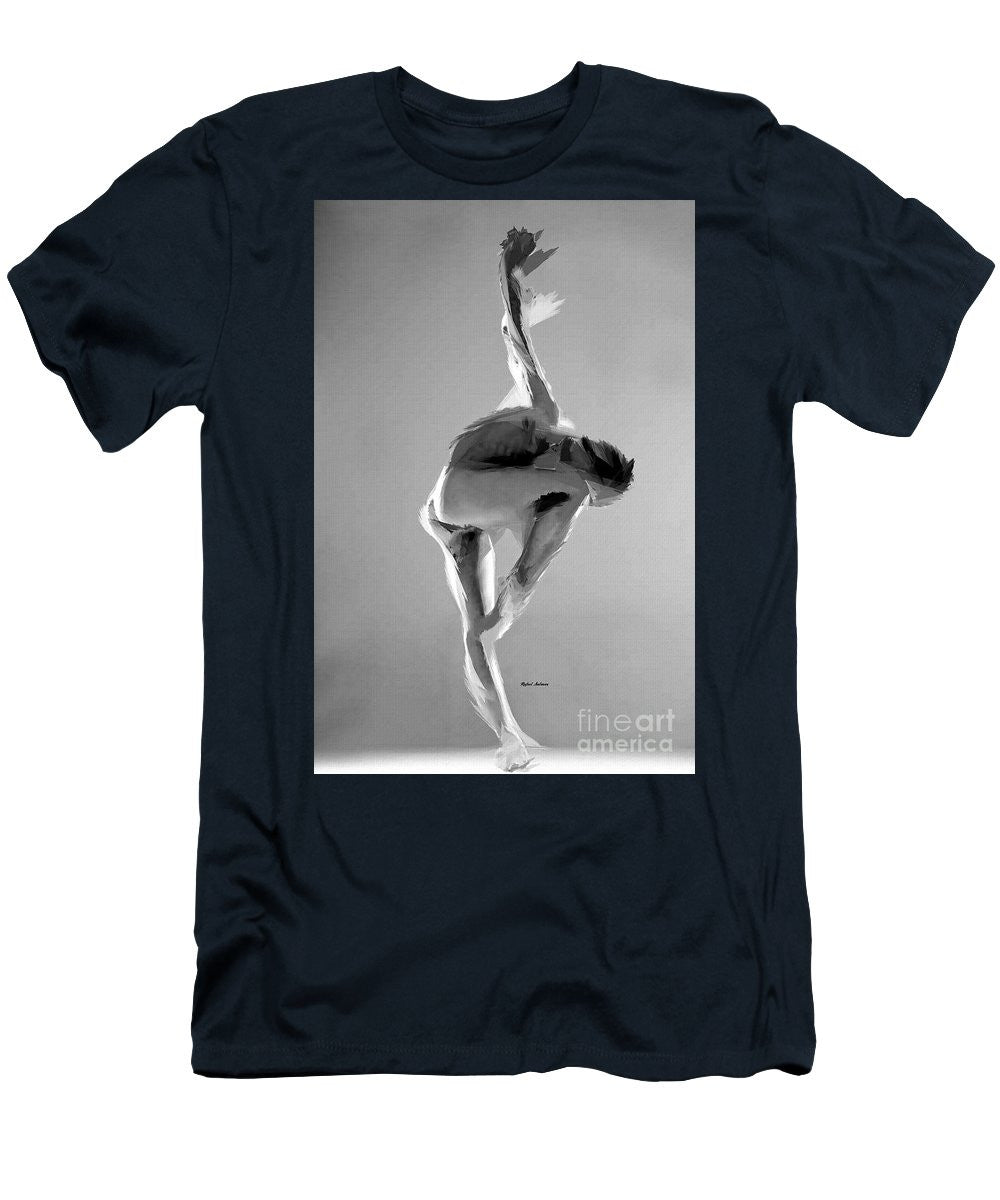 T-shirt pour homme (coupe ajustée) - Pose de danse en noir et blanc