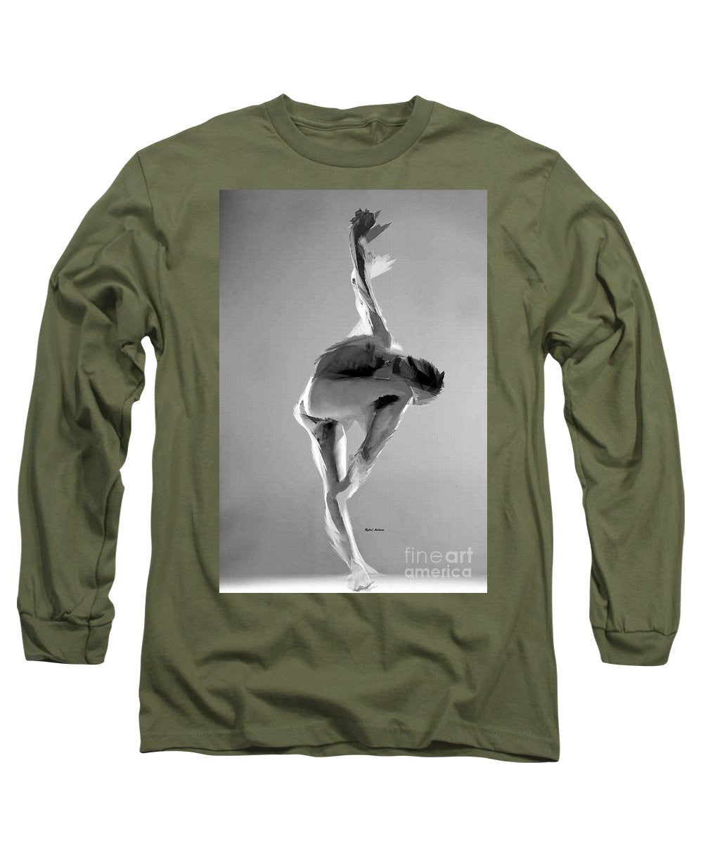 Long Sleeve T-Shirt - Dance Pose In Black And White