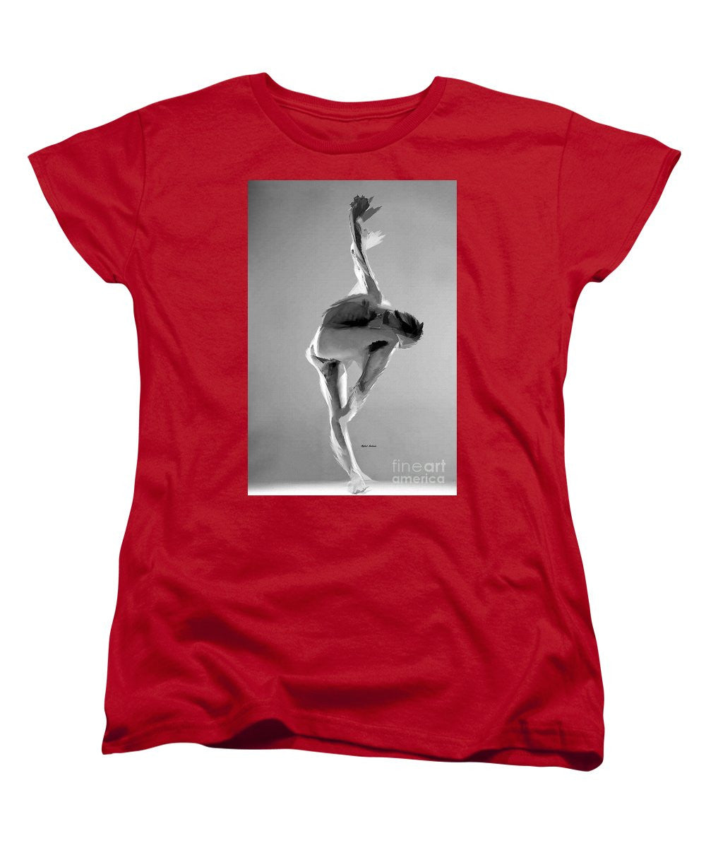 Women's T-Shirt (Standard Cut) - Dance Pose In Black And White