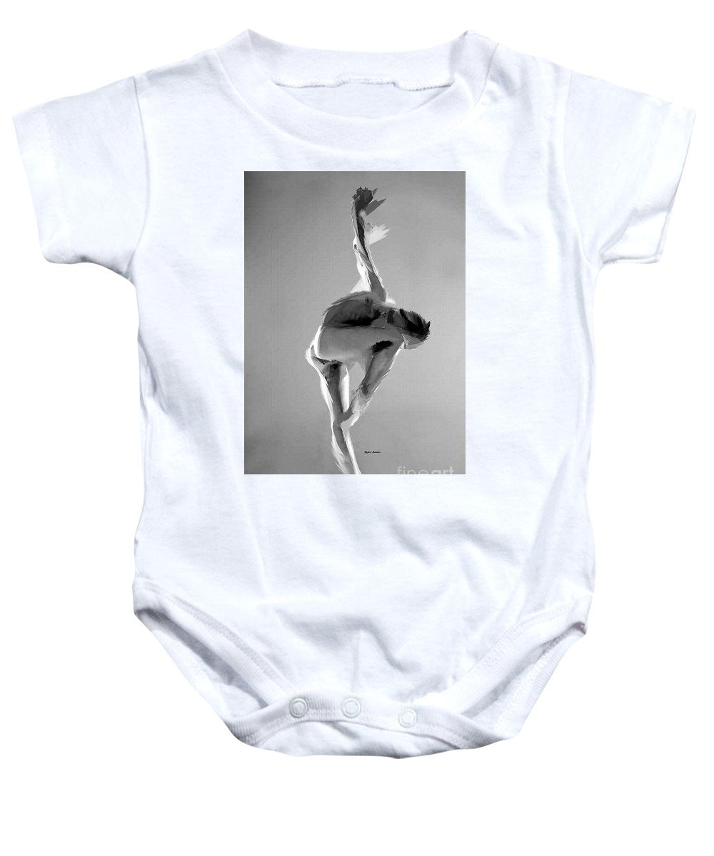 Grenouillère pour bébé - Pose de danse en noir et blanc