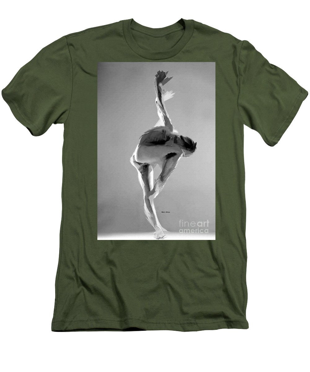 T-shirt pour homme (coupe ajustée) - Pose de danse en noir et blanc