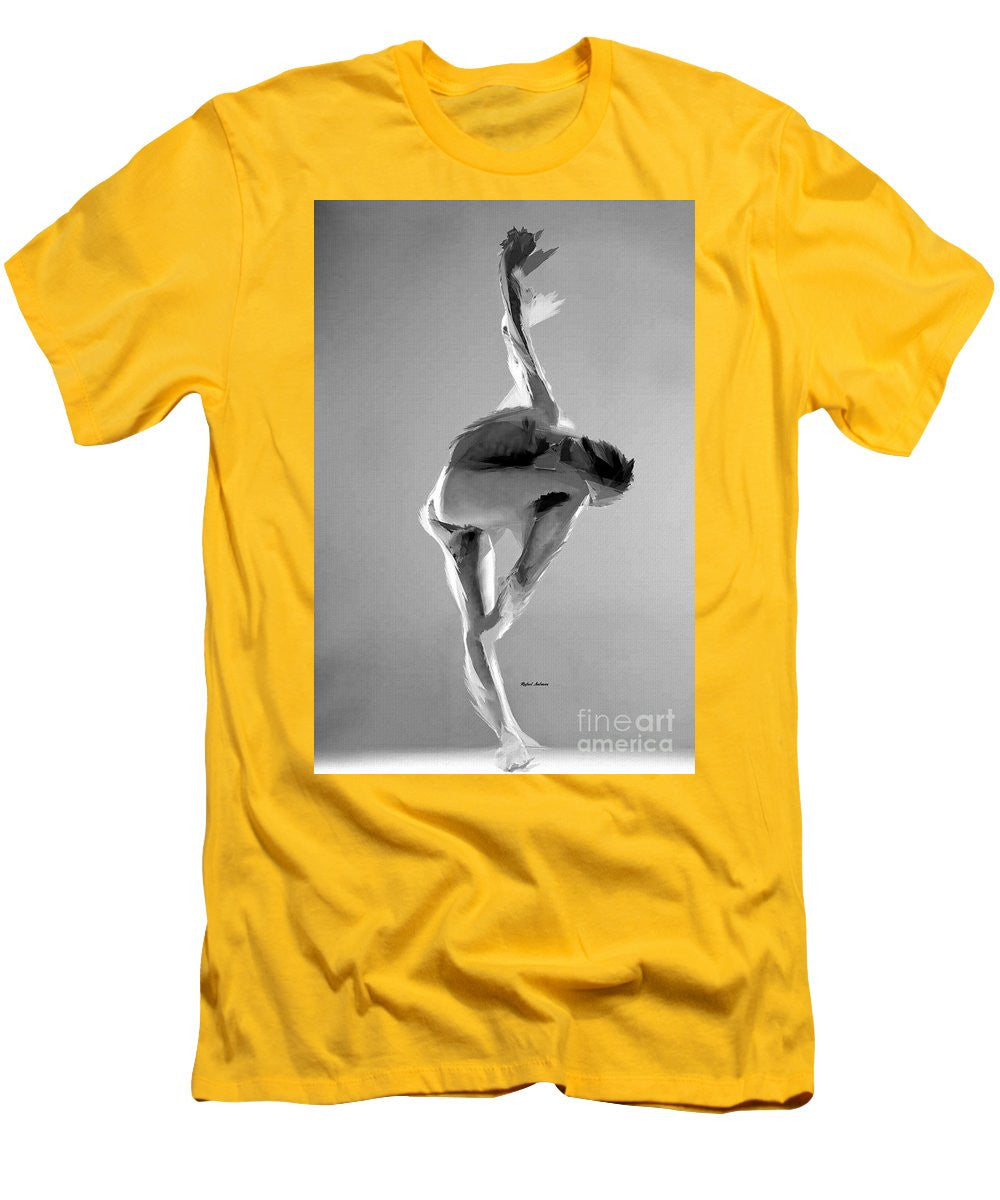 T-shirt pour homme (coupe ajustée) - Pose de danse en noir et blanc