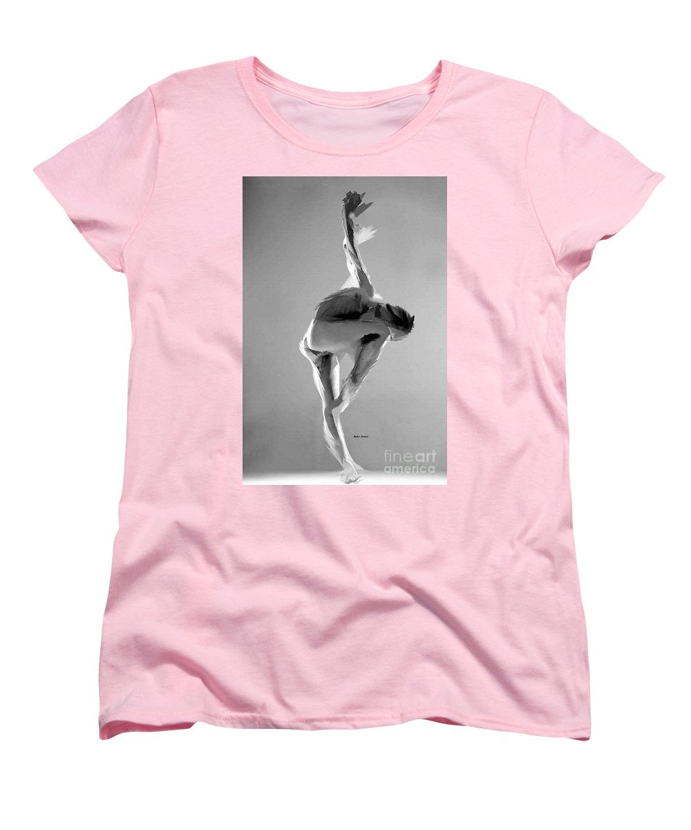 Women's T-Shirt (Standard Cut) - Dance Pose In Black And White