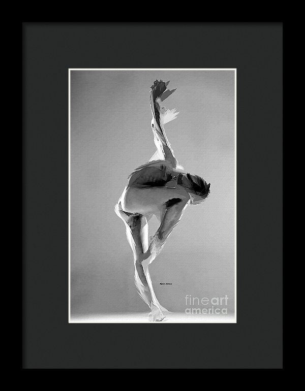 Impression encadrée - Pose de danse en noir et blanc